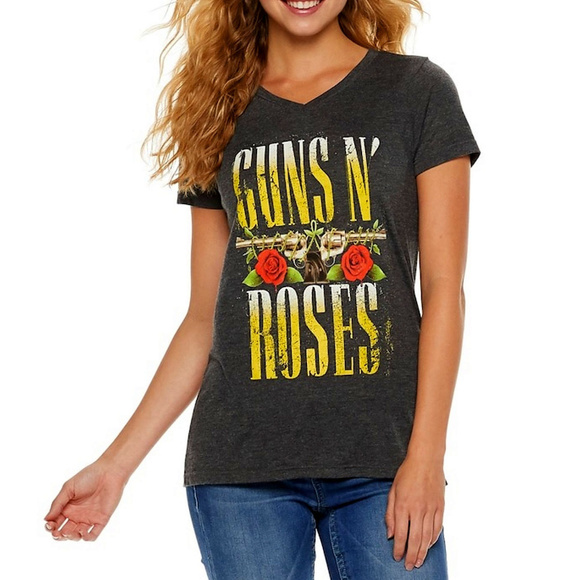 Guns N Roses Pistols Logo metal rcok Official V-neck T-Shirt 2XL NWT - Picture 1 of 3